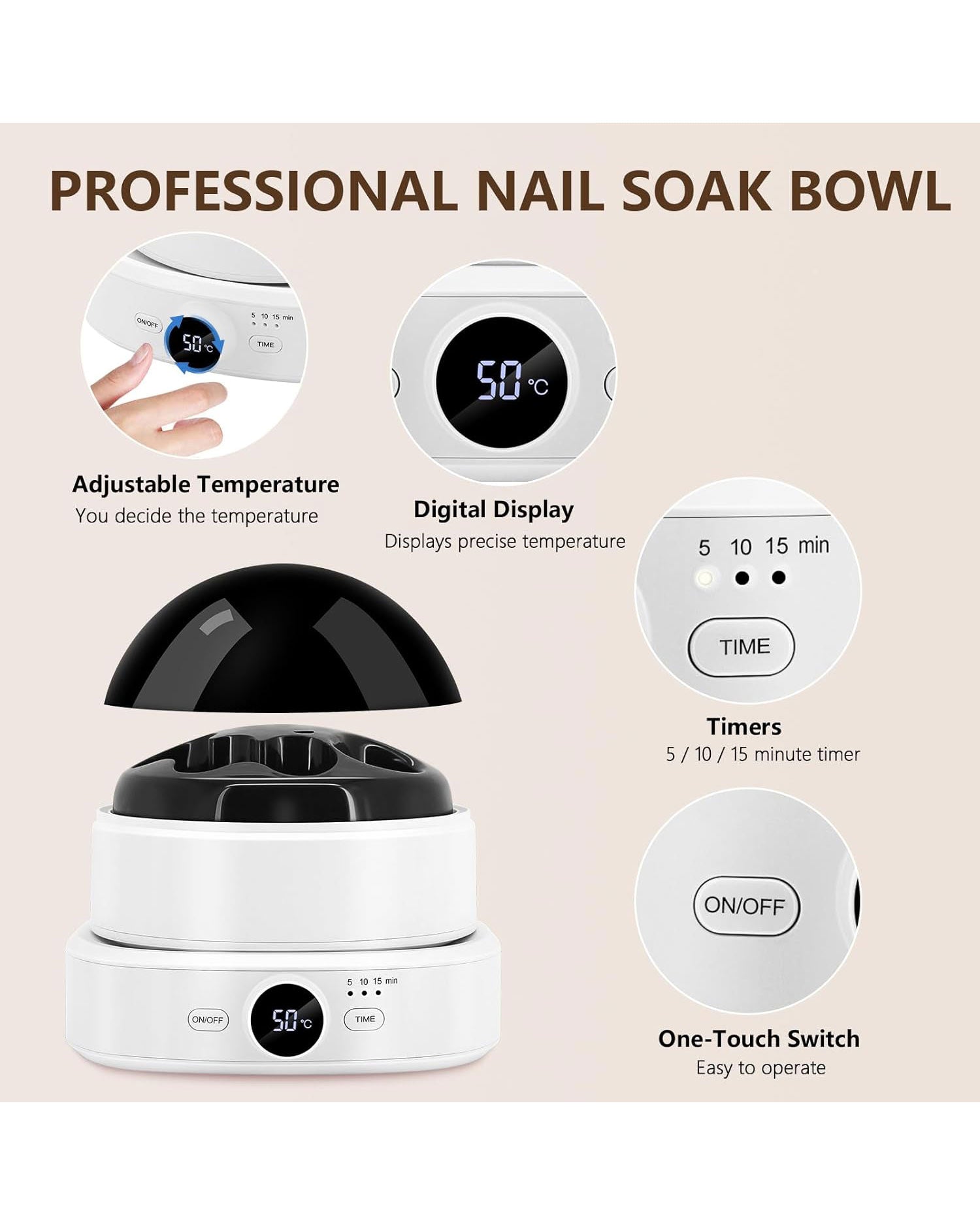 Professional Electric Nail Manicure Soaking Bowl 