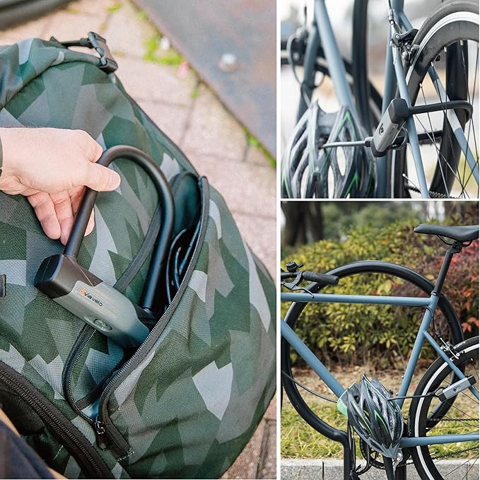 Via Velo Heavy Duty Anti-Theft Bike U-Lock with Cable