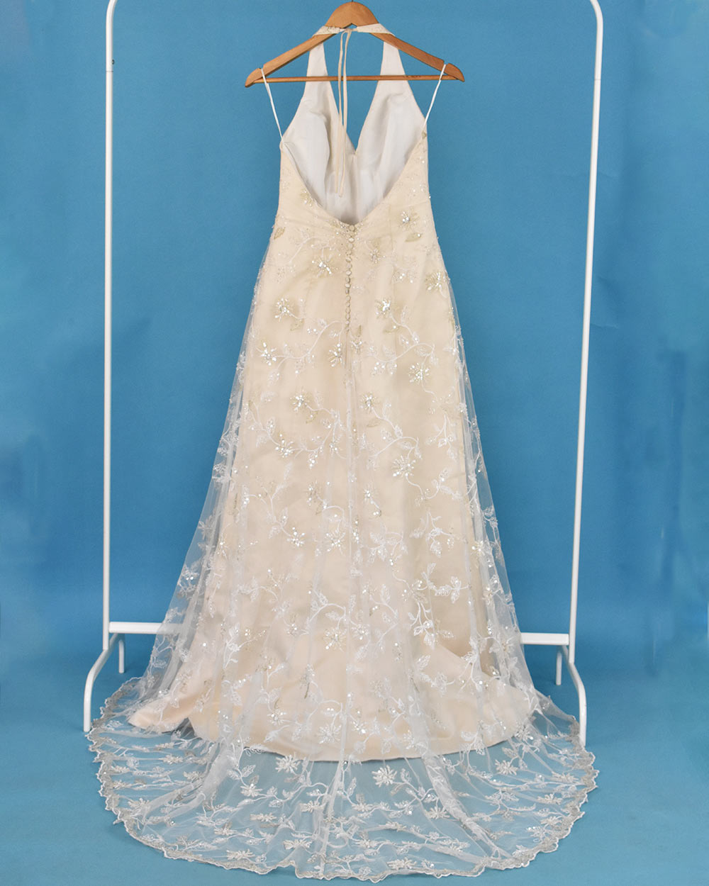 Maggie Sottero Champagne Halter Neck Wedding Dress Size 10