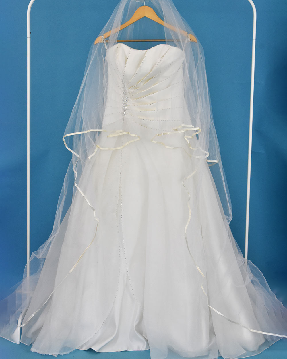 Mark Lesley Ivory Strapless Princess Wedding Dress Size 14