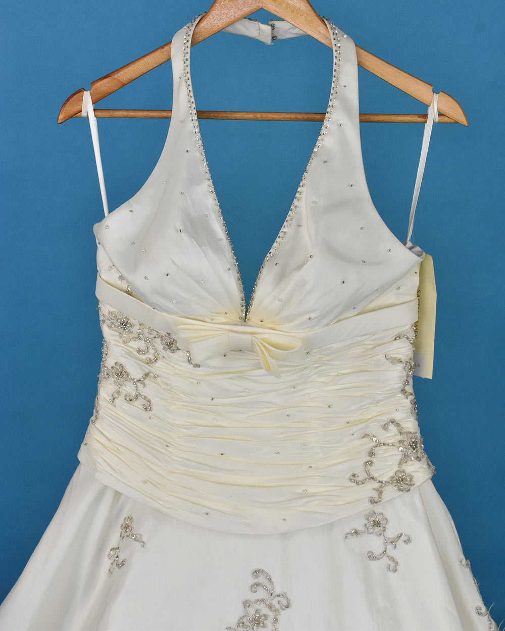 Sacha James Ivory Halter Neck Wedding Dress Size 14