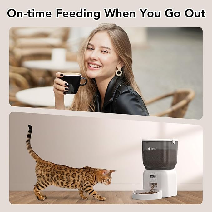 Olfjurk Automatic Dry Food Pet Feeder 4L White