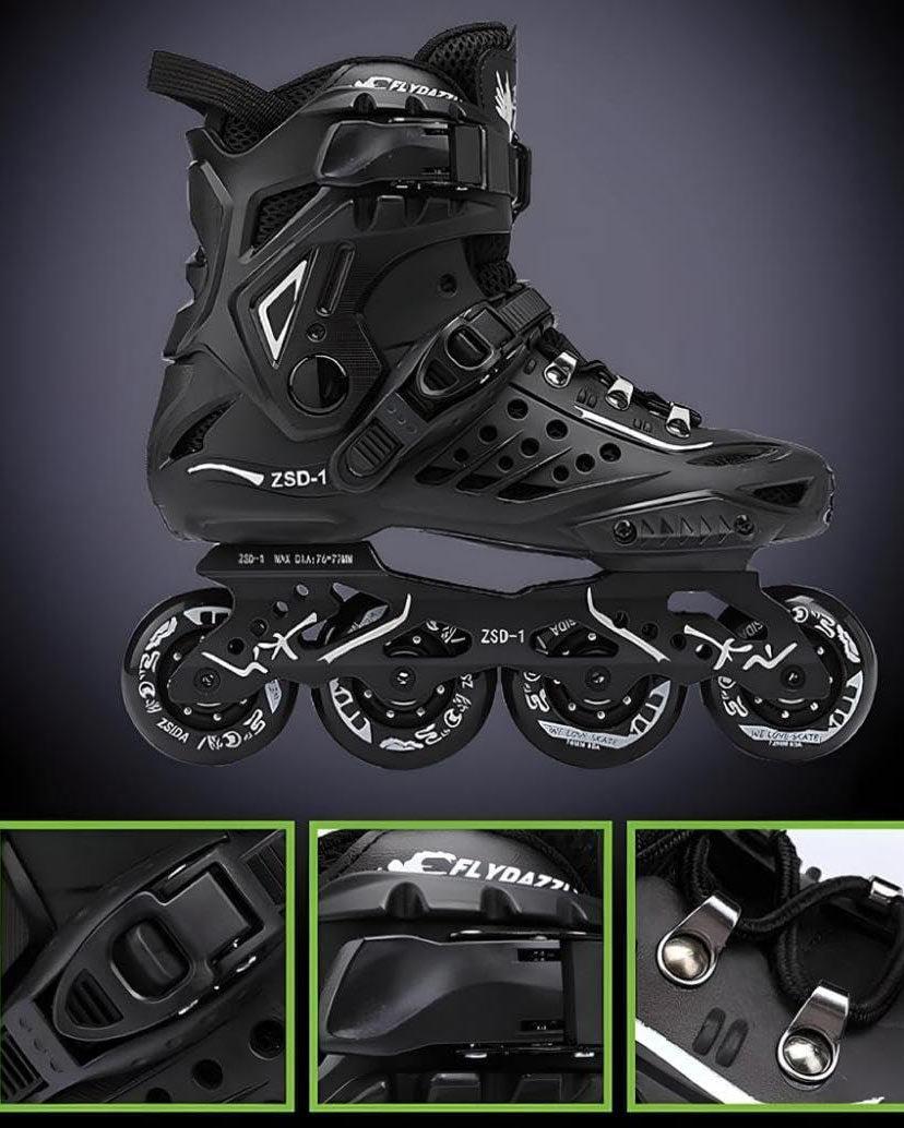 Inline Skates Professional Roller Skates UK Size 6 Black