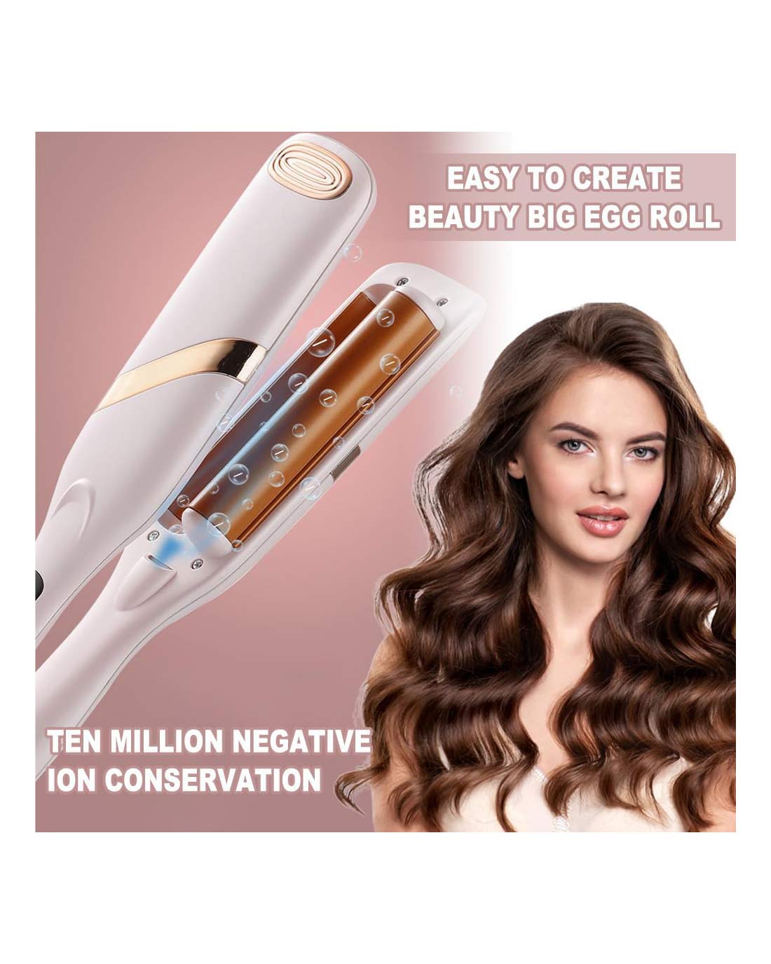 Professional Crimping Iron 32mm Wave Pink