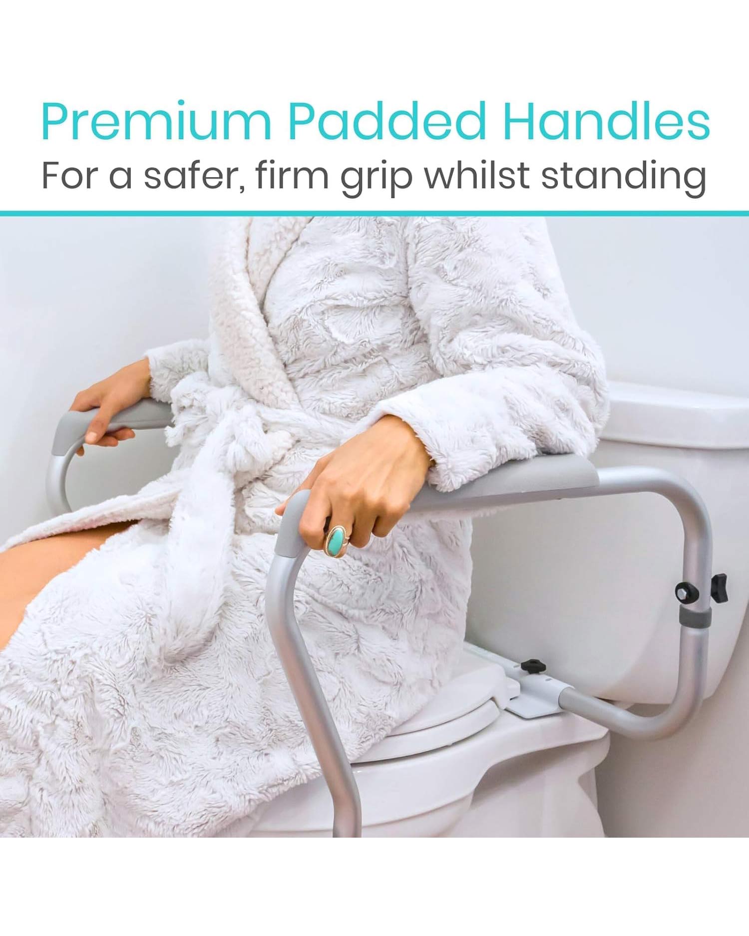Vive Toilet Rail Bathroom Safety Frame Grab Bar 