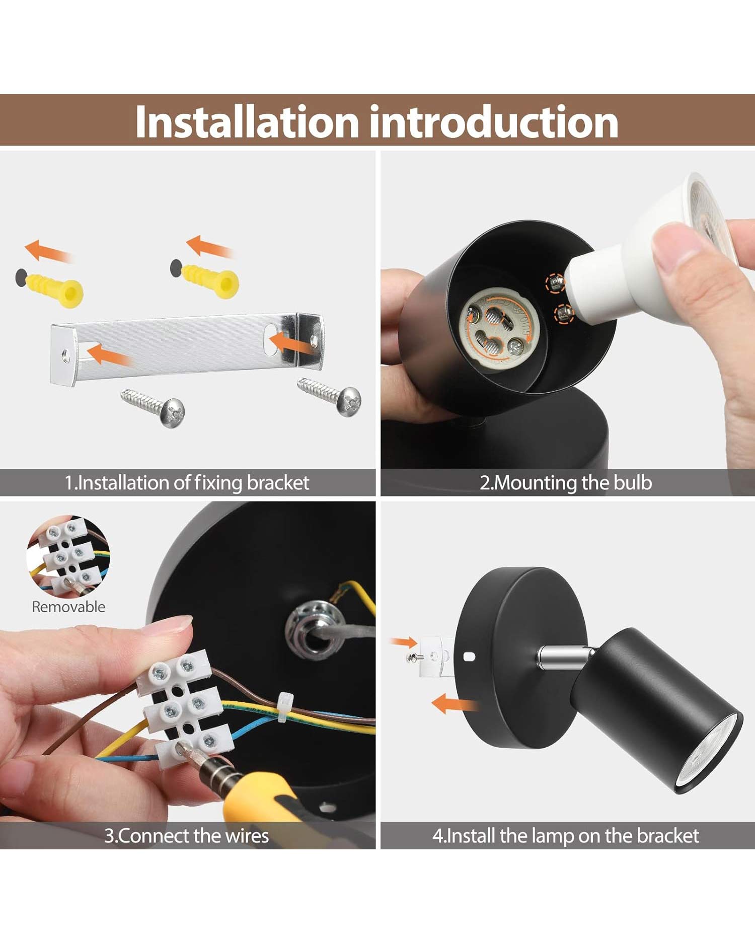 ZISHATUO LED Ceiling Spotlight Rotatable 2 Pack Black
