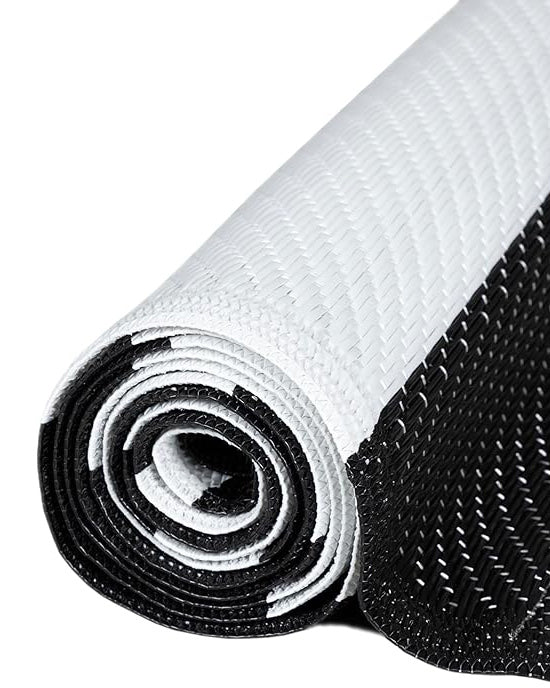 Outdoor Rugs for Garden Striped Black White 120x160cm