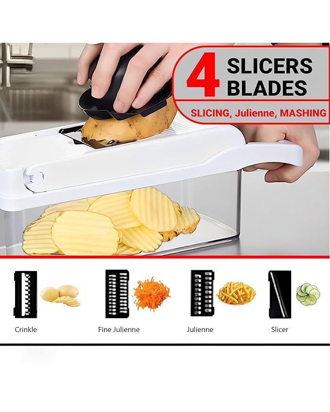MEHROSH 9-in-1 Manual Vegetable Chopper Dicer White Black