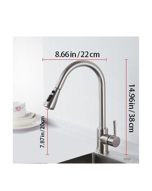 Kitchen Sink Mixer Tap  Pull Down 3 Function Sprayer