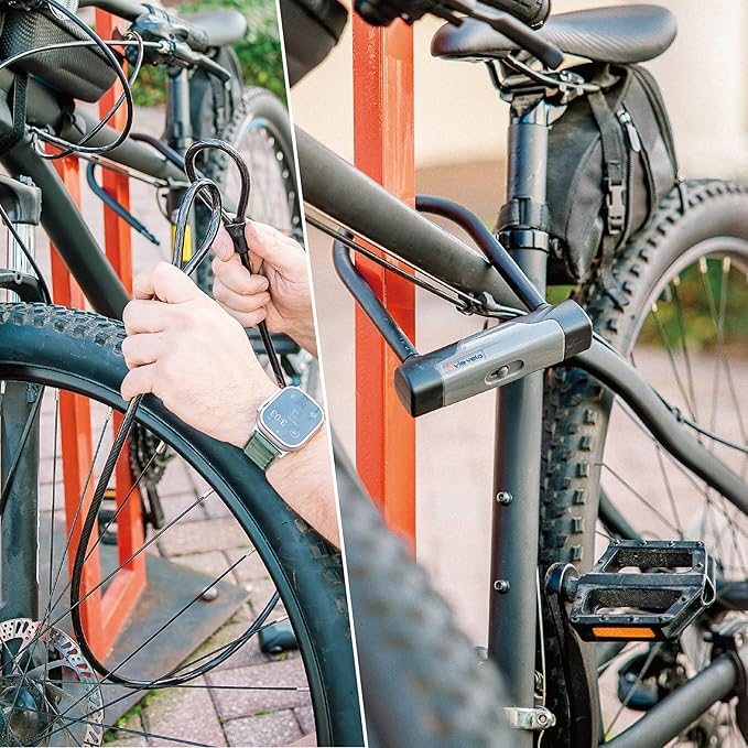 Via Velo Heavy Duty Anti-Theft Bike U-Lock with Cable