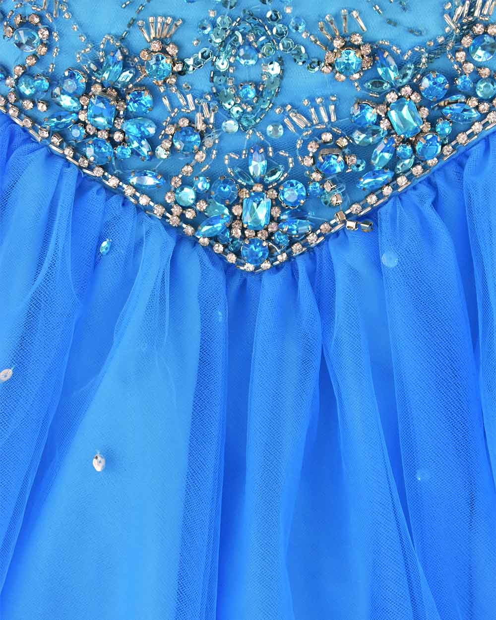Mori Lee Blue Beaded Ball Gown Size 14