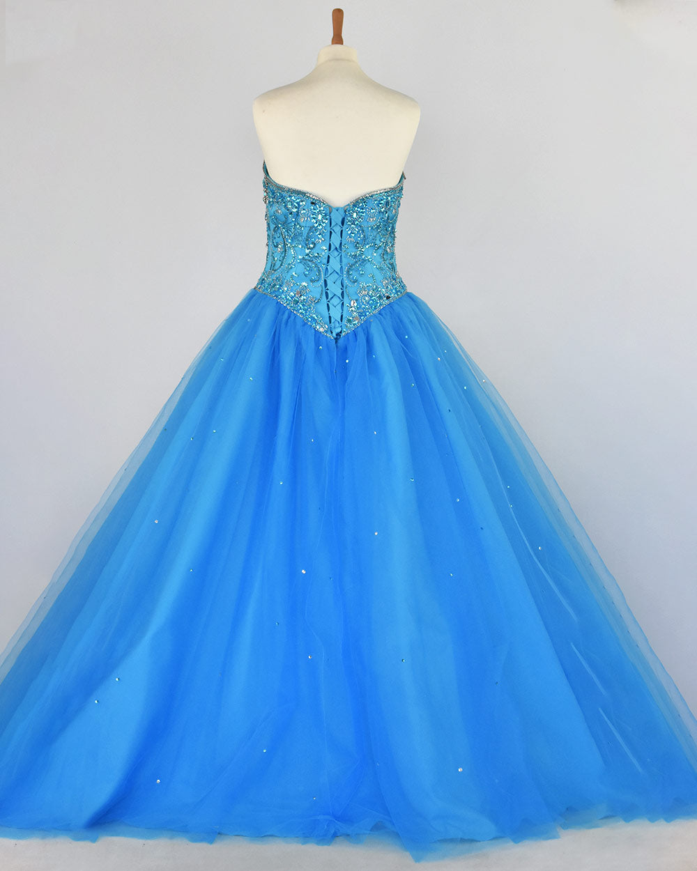 Mori Lee Blue Beaded Ball Gown Size 14
