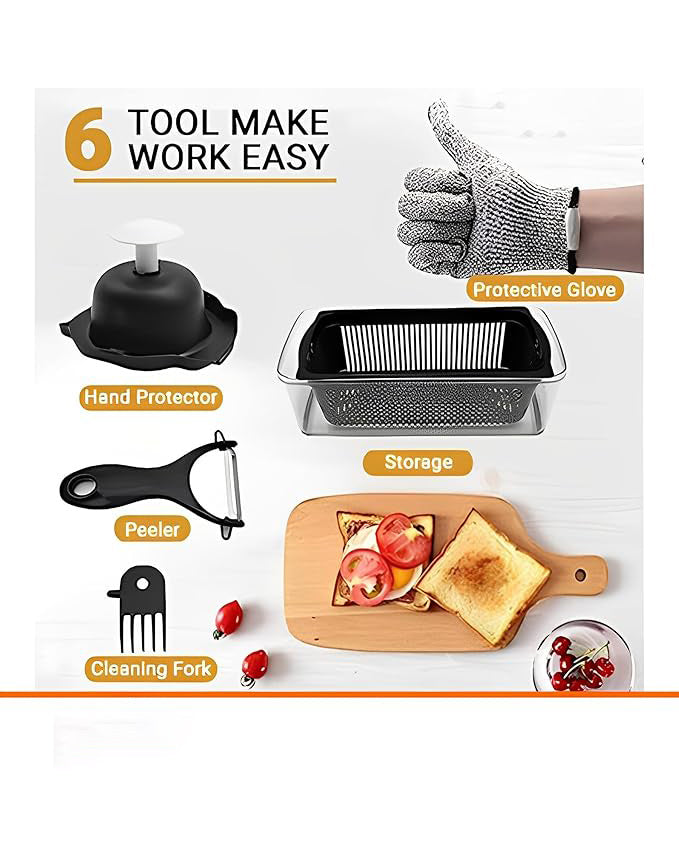 MEHROSH 9-in-1 Manual Vegetable Chopper Dicer White Black