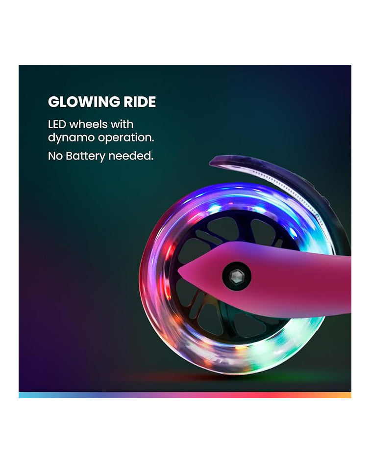 Kids Scooter LED Wheels Adjustable Pink Age 6 +