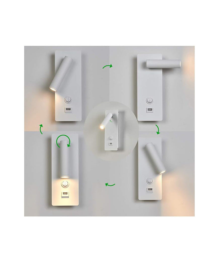 Topmo-plus LED Wall Light Headboard Switch White