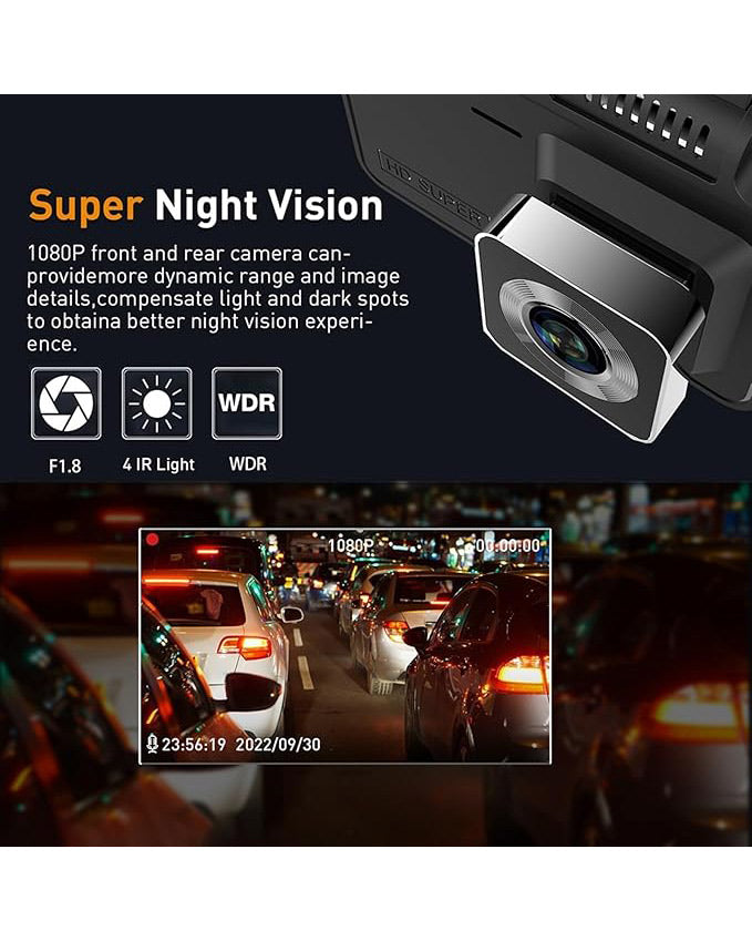 Dashcam Front Rear View Camera DVR 1080P HD