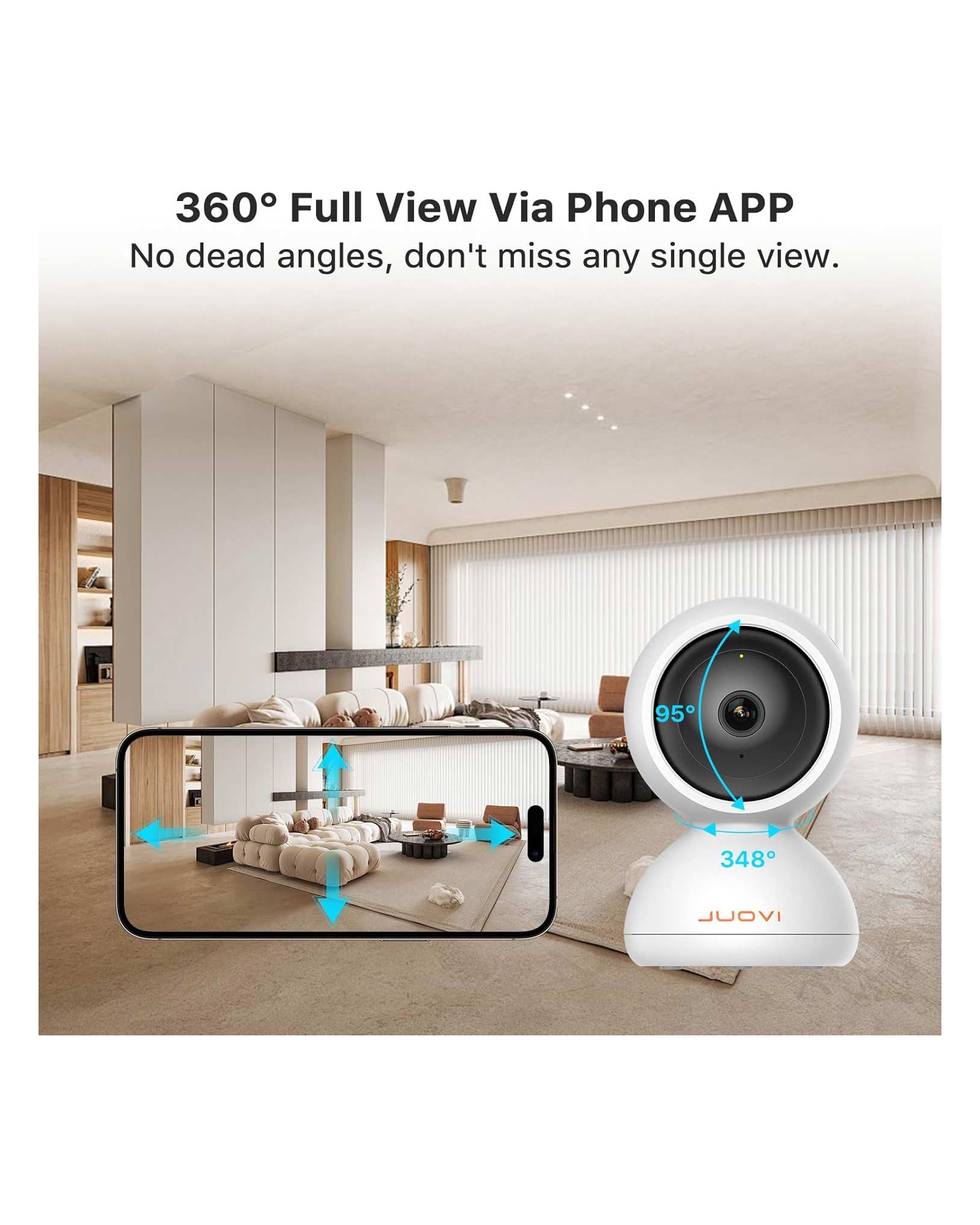 JUOVI 4MP Indoor Home Security Camera with 2.4/5 GHz WiFi