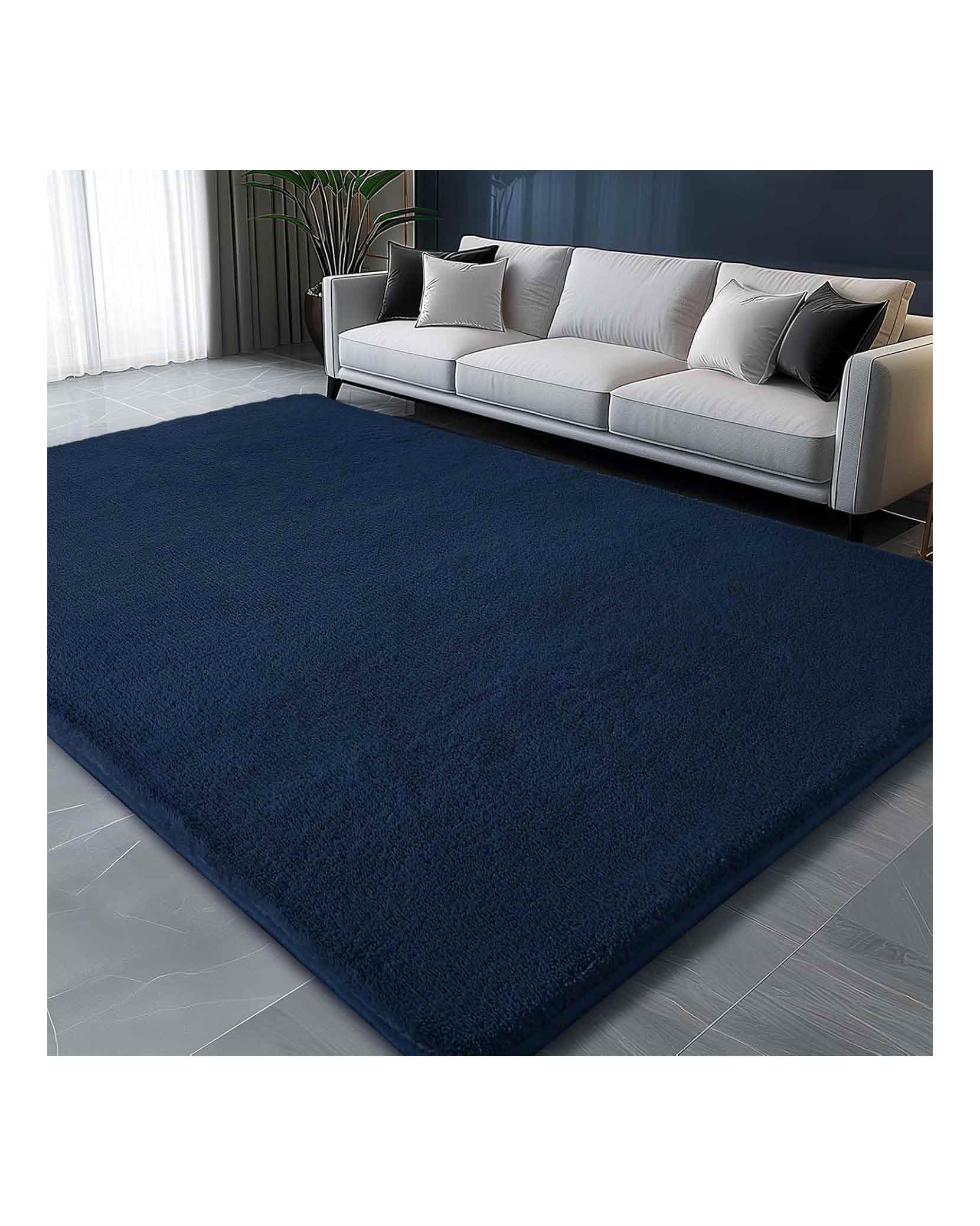 Large Carpet Rug 200 x 290cm Navy Blue 