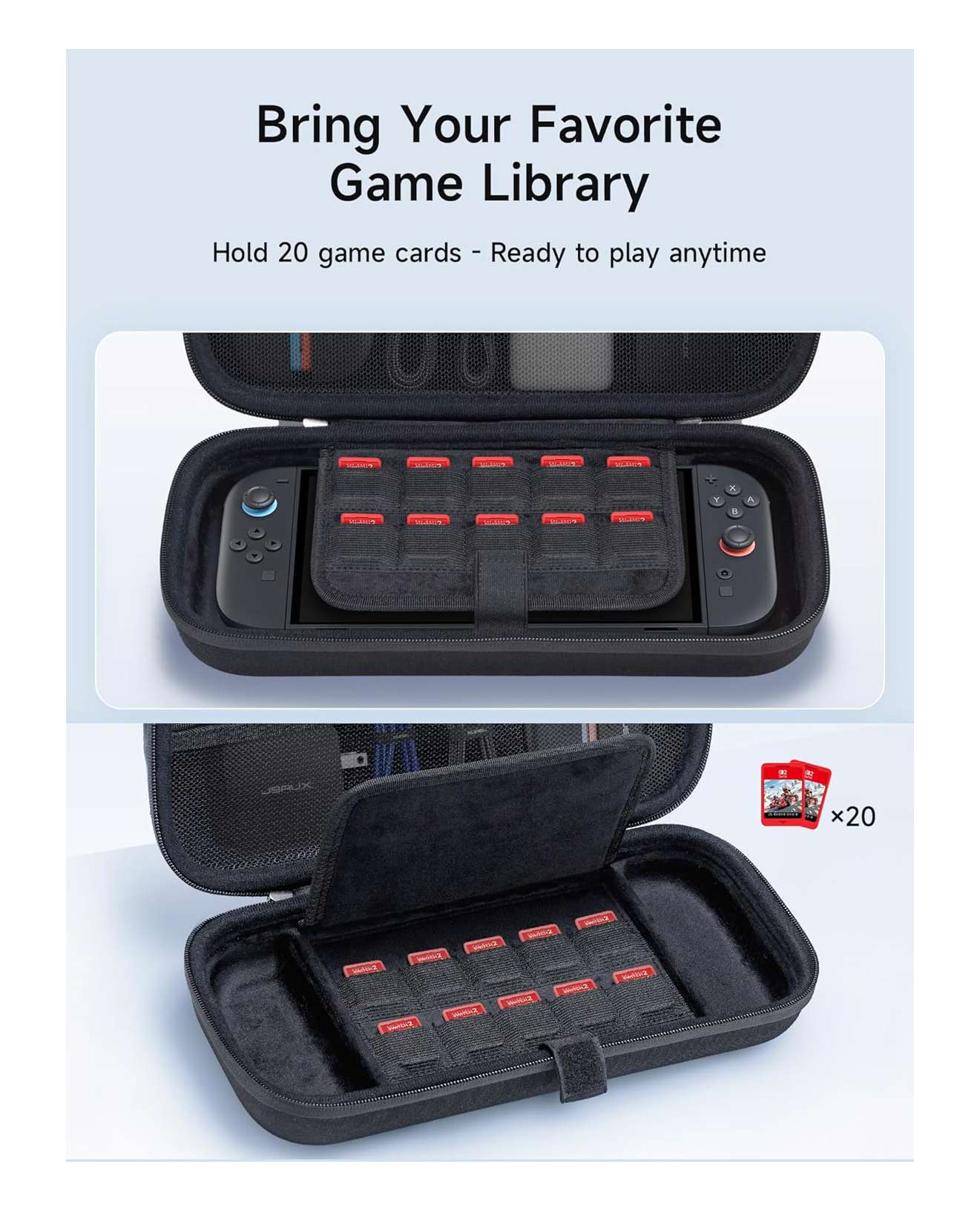 JSAUX Carry Case hard Shell  for Nintendo Switch 2 Black