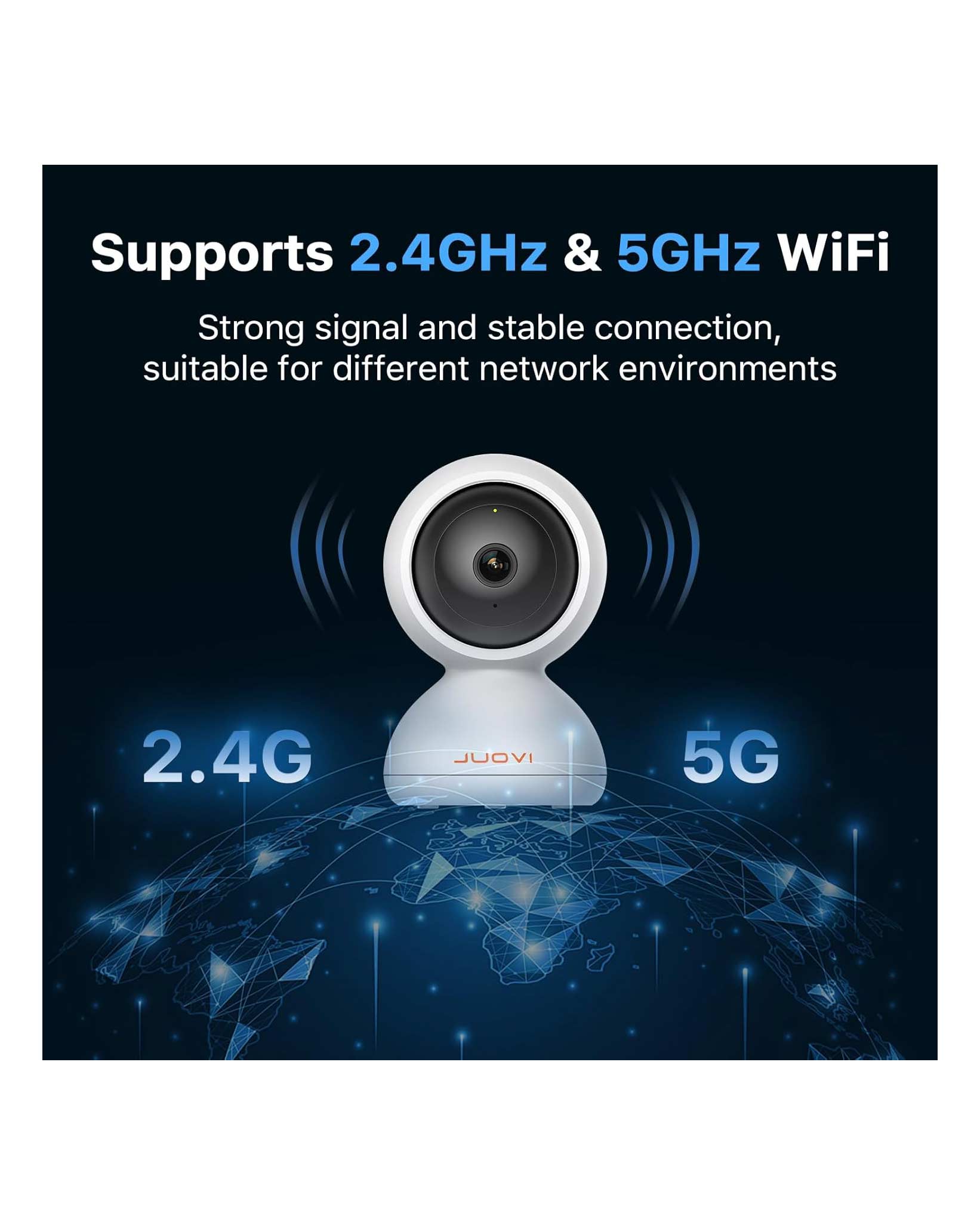JUOVI 4MP Indoor Home Security Camera with 2.4/5 GHz WiFi