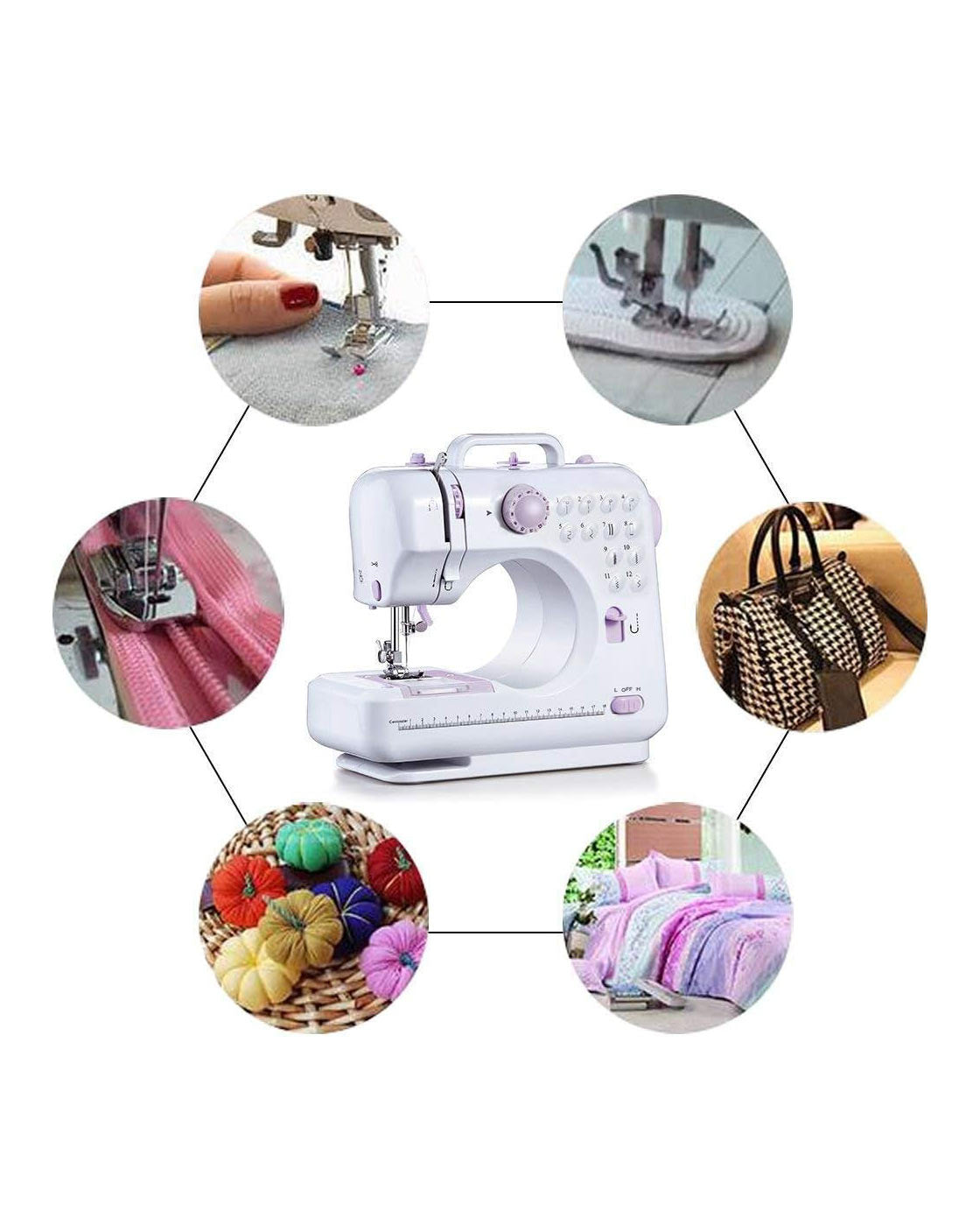 Mini Portable Sewing Machine Electric 12 Stitch Multi-Function