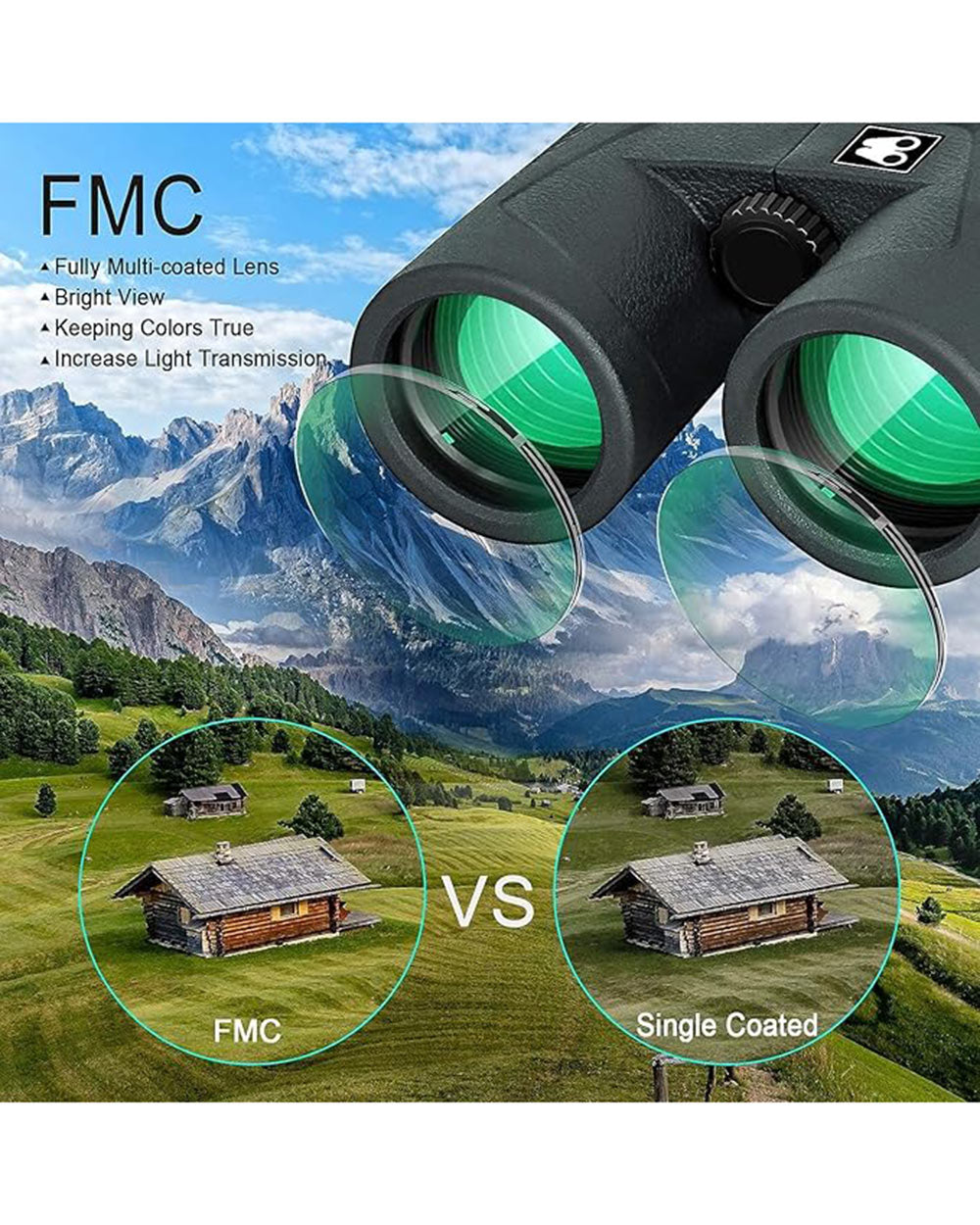 Sarblue 10x42 Binoculars for Adults with Smartphone Adapter