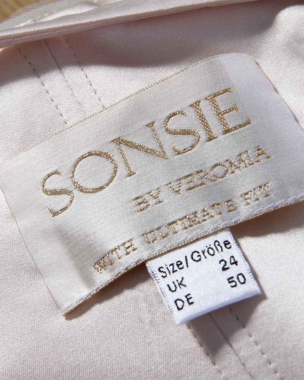 Sonsie By Veromia Champagne Wedding Dress Size 24