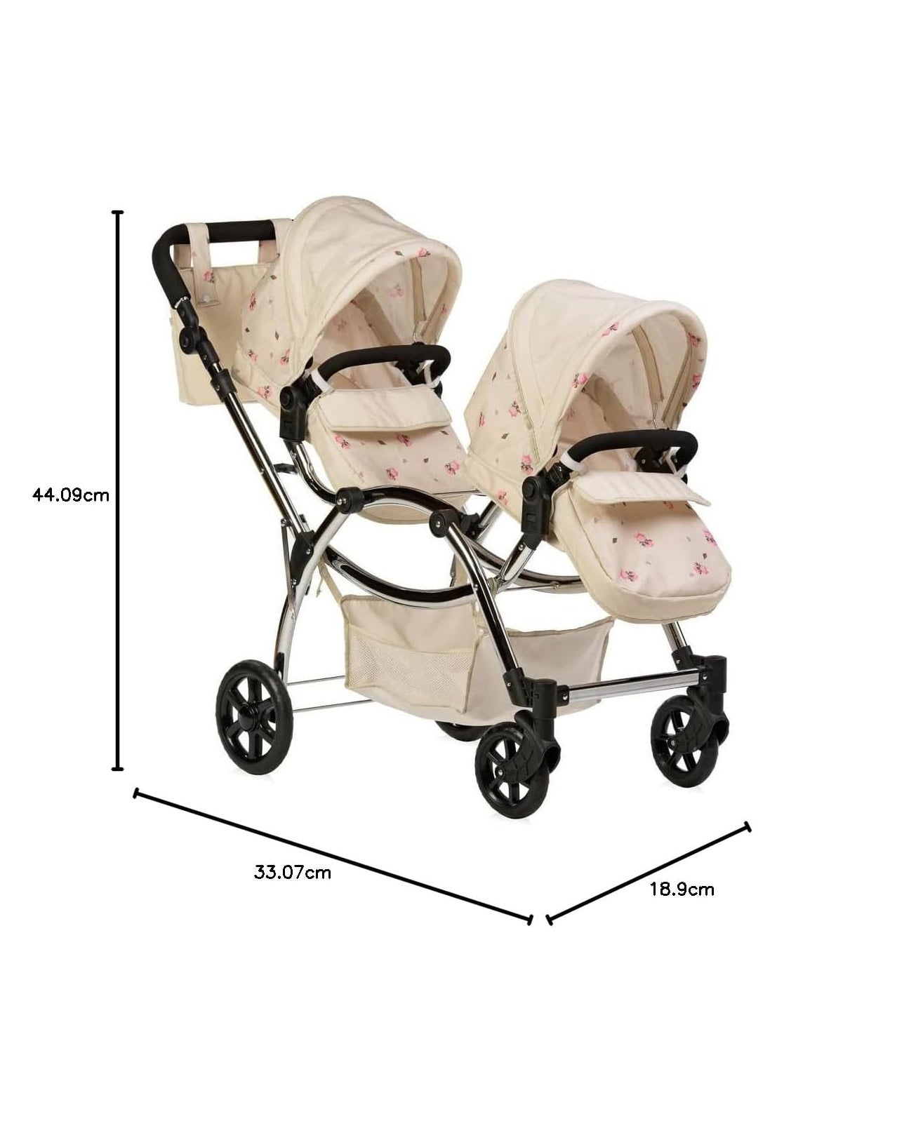 Roma Darcie Twin Cream Dolls Pram Ages 3+ Cream