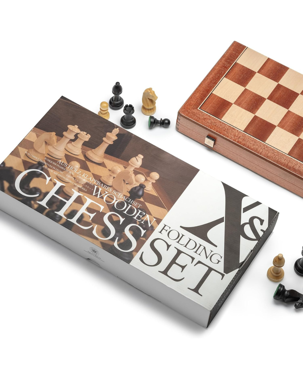A&A 19 Inches Wooden Folding Chess Set