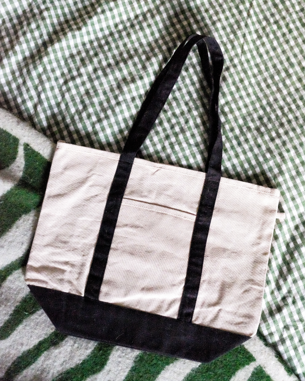 Charity Shop Girl Tote Bag Natural Black 100% Cotton