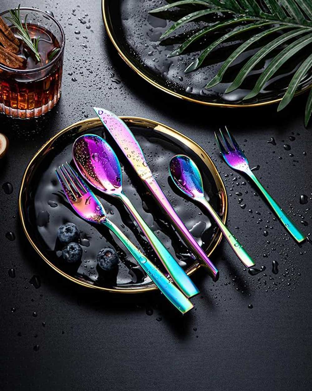 Vancasso 60-Piece Rainbow Flatware Cutlery Set