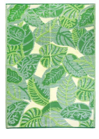 Tropical Outdoor Rug Palm Leaf 120 x 180cm pictured on a white cut out background full view