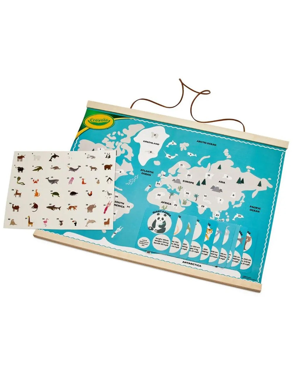 Crayola Kids Activity Sticker By Number Animal World Map