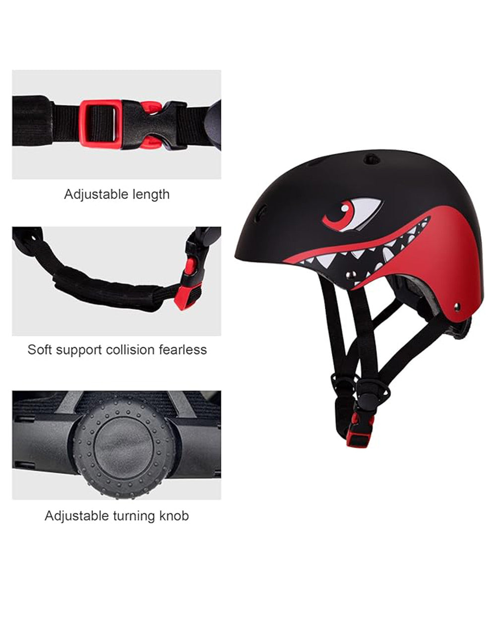 Kids Lightweight Safety Helmet Pad Set Size Small Black