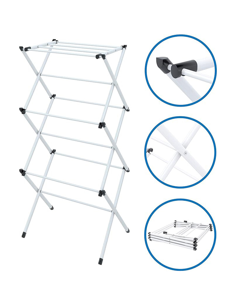 Mabel Home Foldable Clothes Drying Laundry Rack Airer White