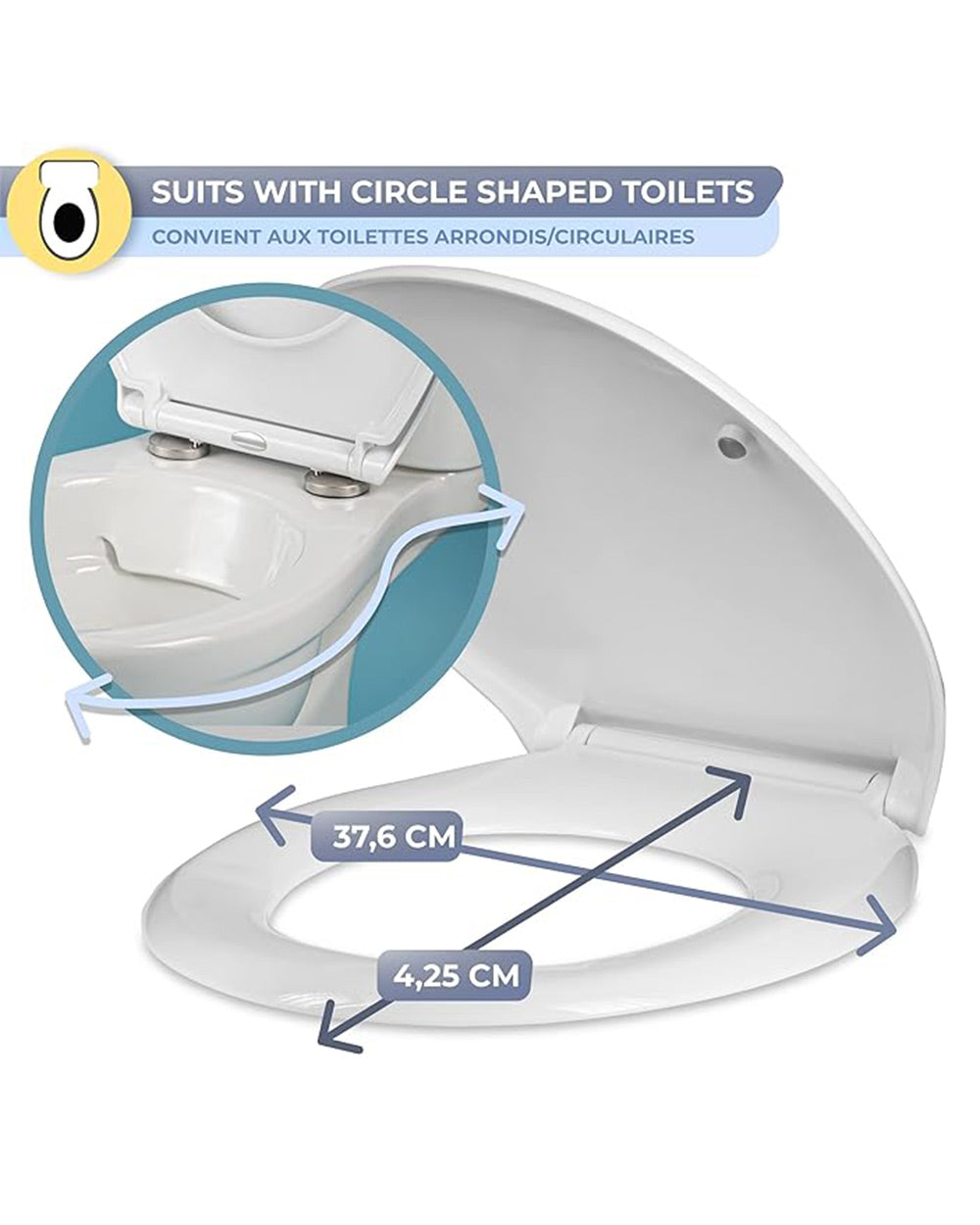 LOUWI Universal Toilet Seat Soft Closing White