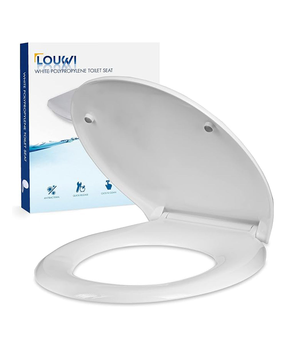 LOUWI Universal Toilet Seat Soft Closing White