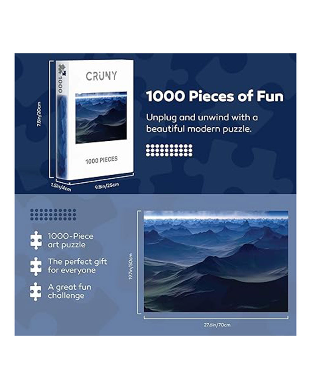 CRUNY 1000 Piece Mountain Jigsaw Puzzle for Adults