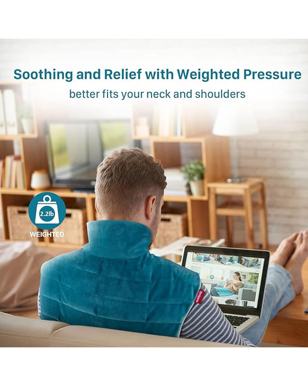 Comfytemp Weighted Neck and Shoulder Heat Pad Blue