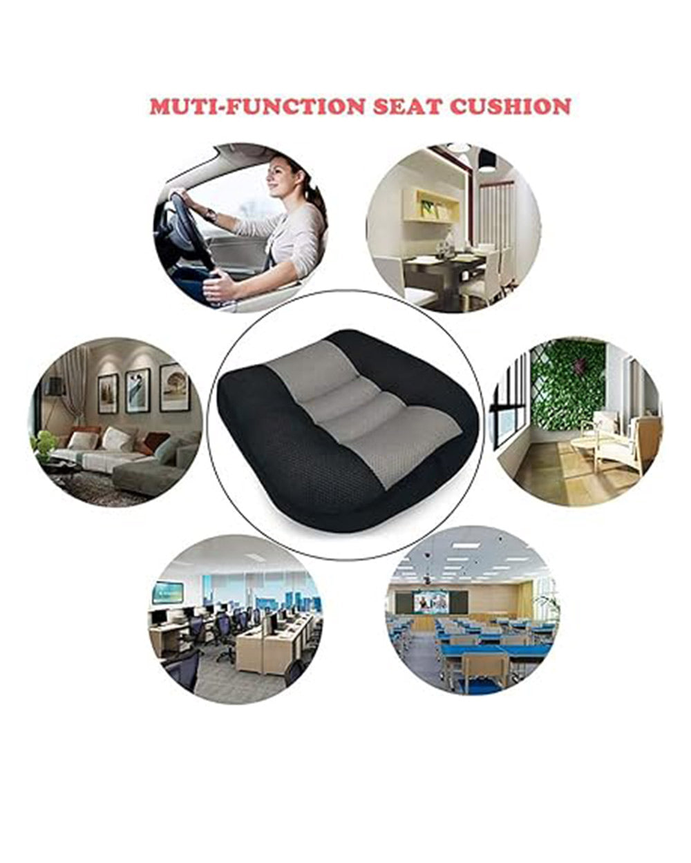 Car Seat Elevation Cushion Boaster Seat for Adults  Grey