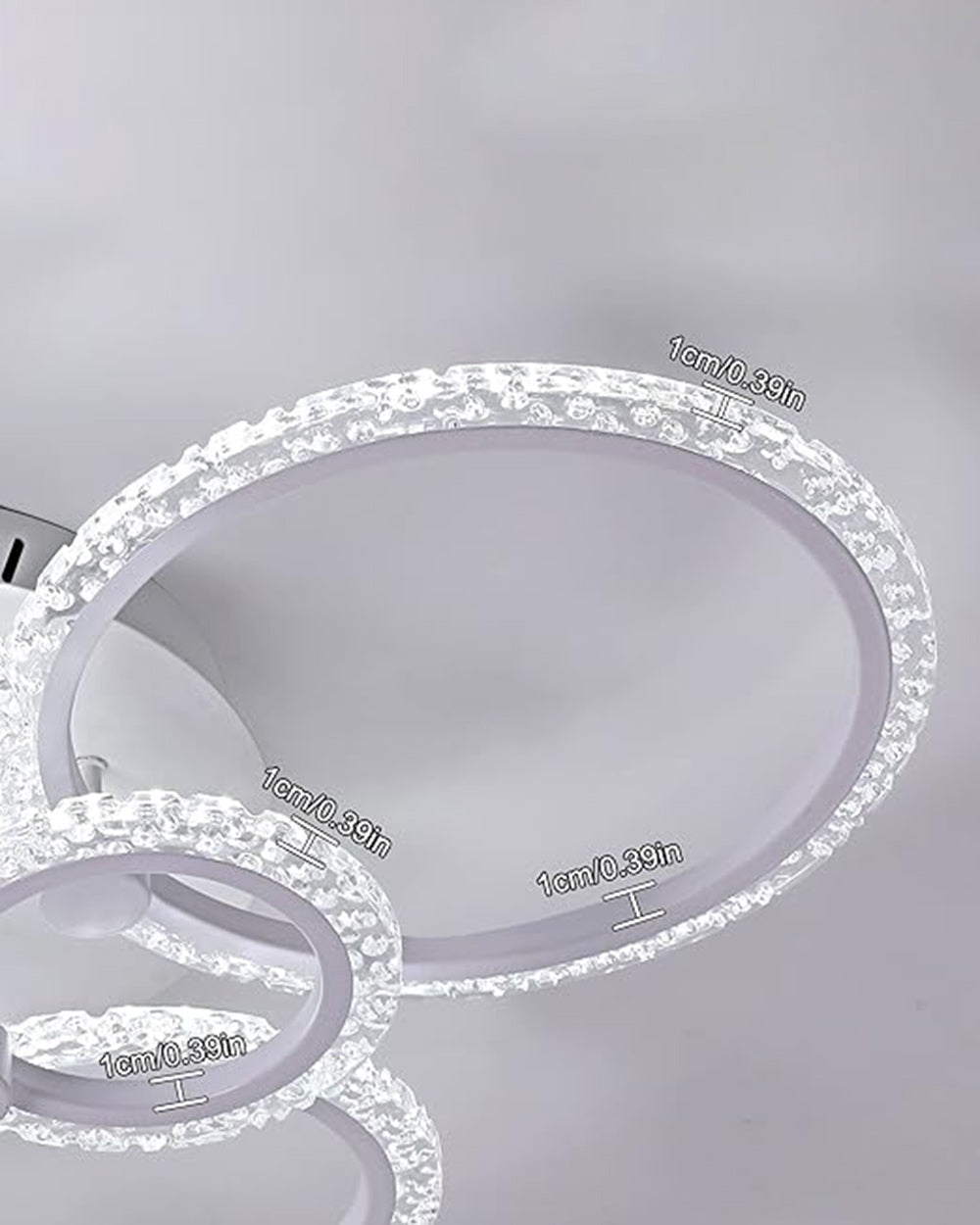 GreeLustr Cool White LED 6 Rings Ceiling  Light Chandelier