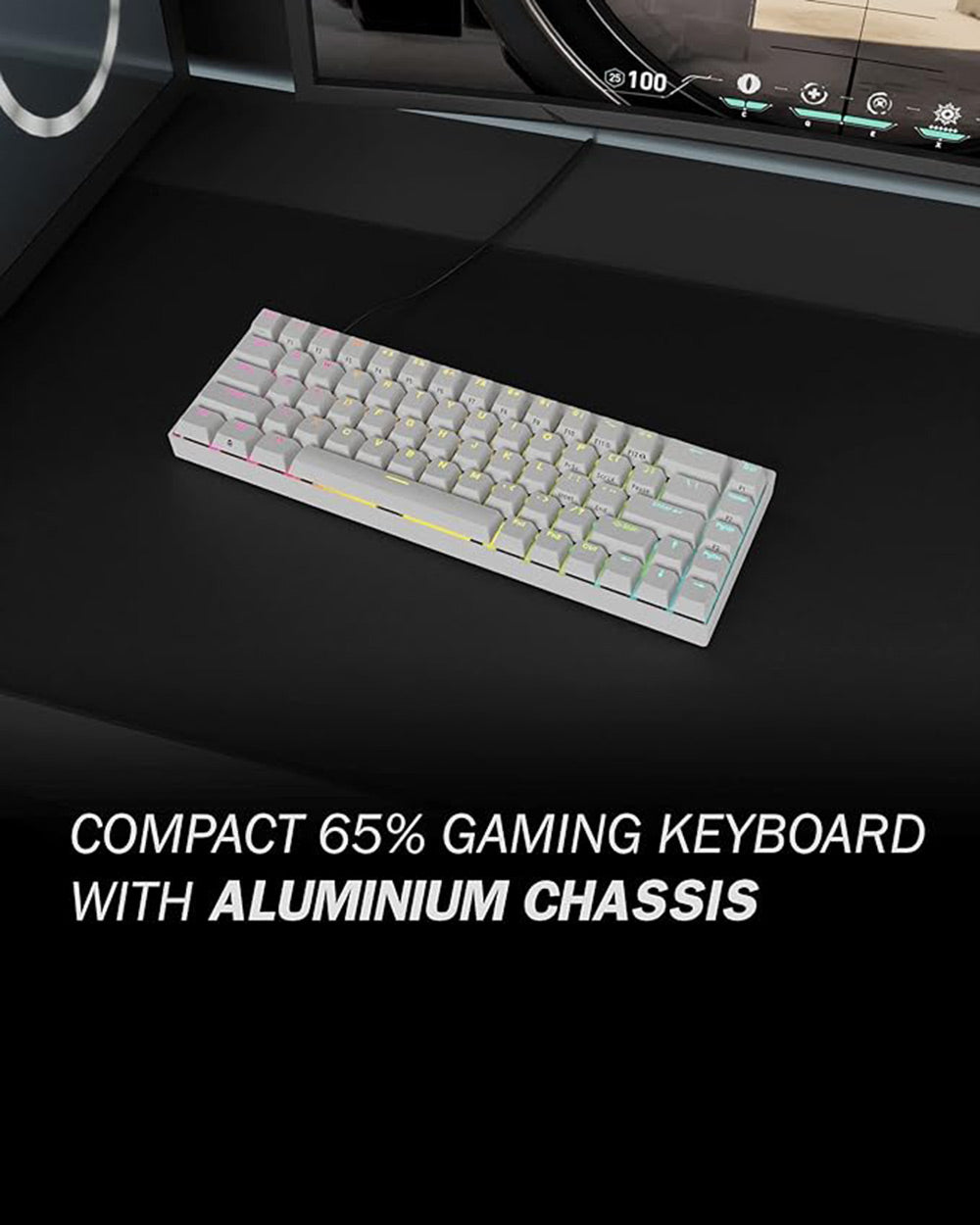 DURGOD Hades 68 RGB Mechanical Gaming Keyboard White