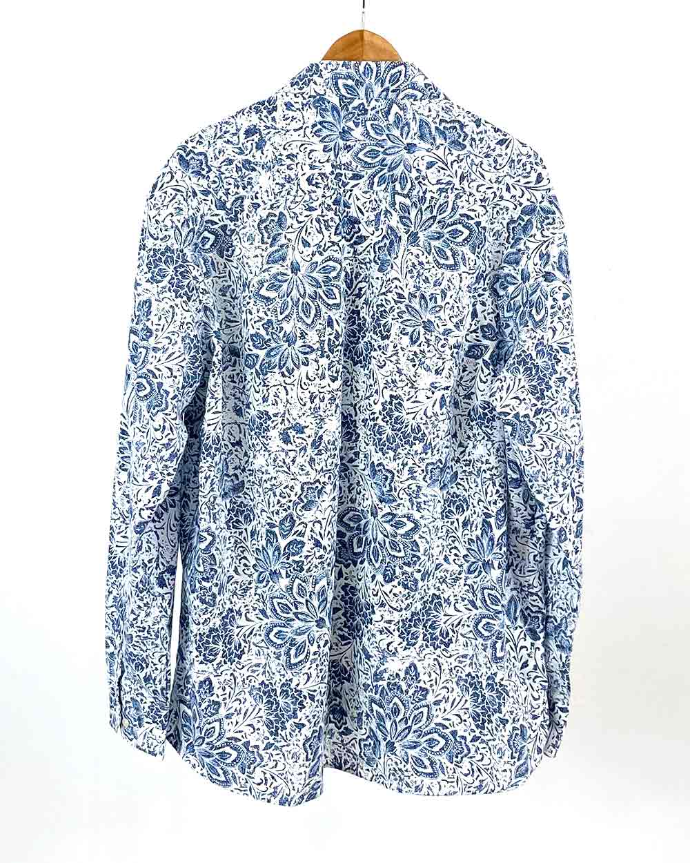 Moss Bros White Patterned Shirt Reg Fit