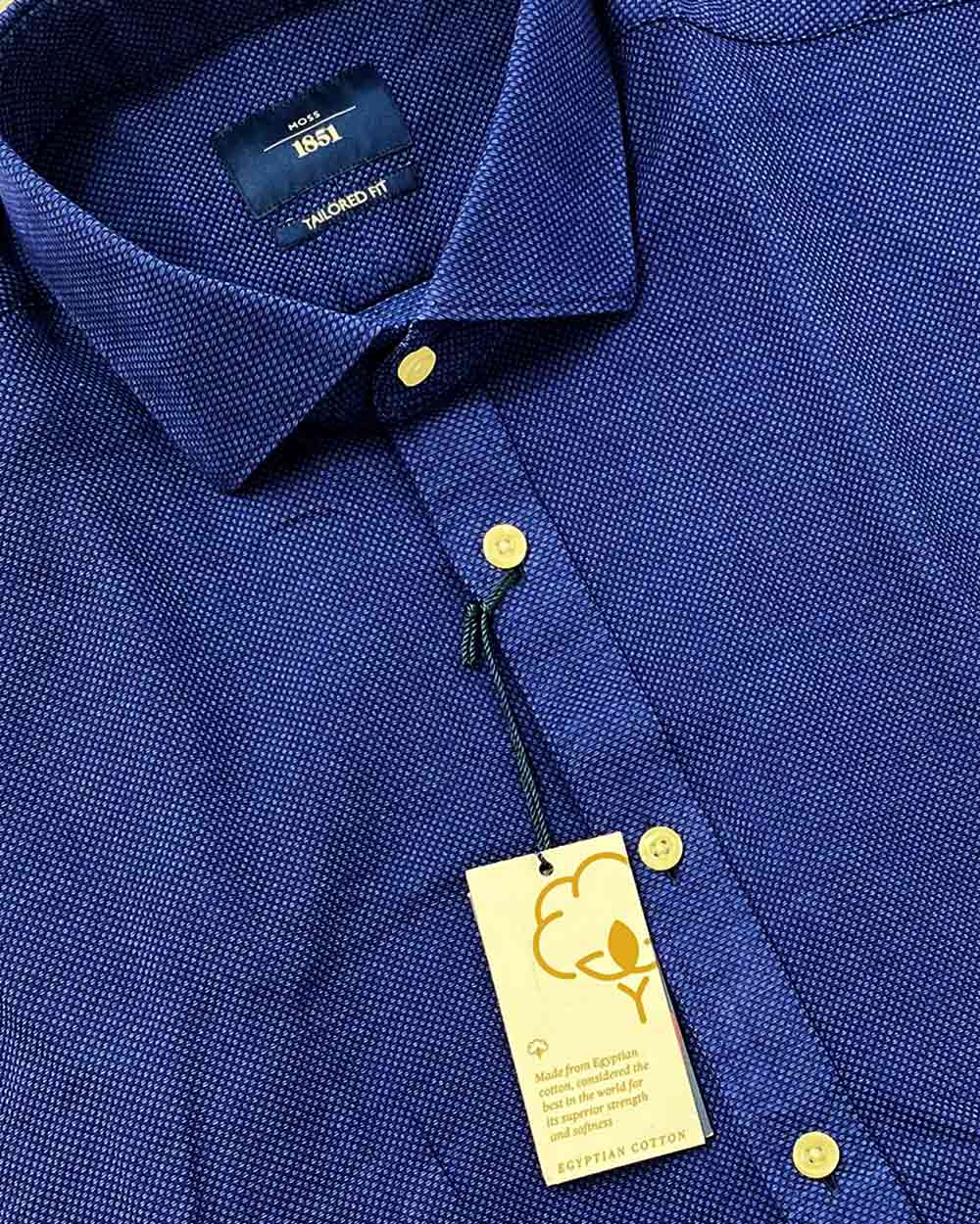Moss Bros Blue Shirt Tailored Fit