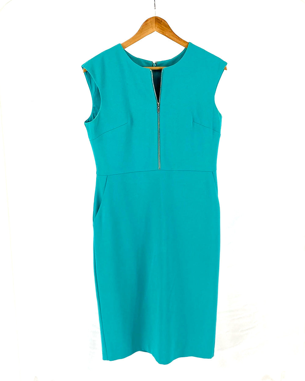 Pied A Terra Teal Fitted Dress UK 12