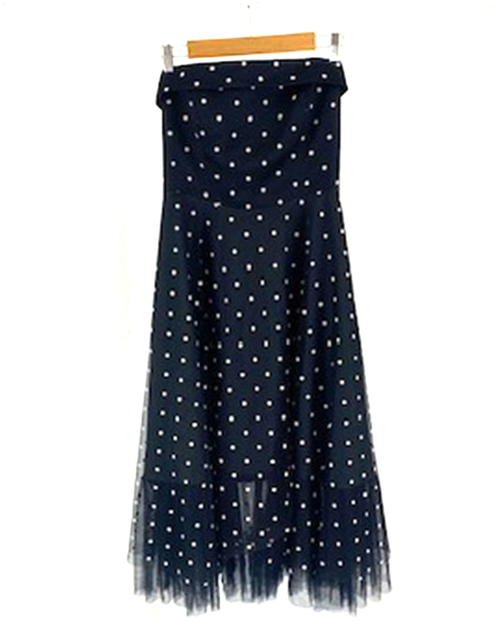 Black Polka Dot Strapless Dress