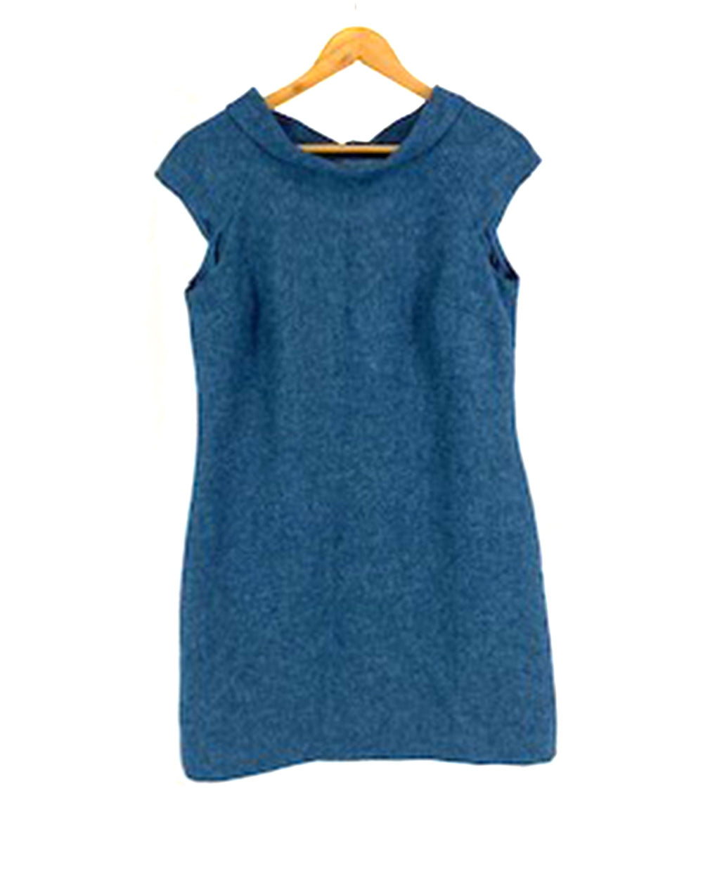 Hobbs Blue Short Sleeve Wool Dress UK 12