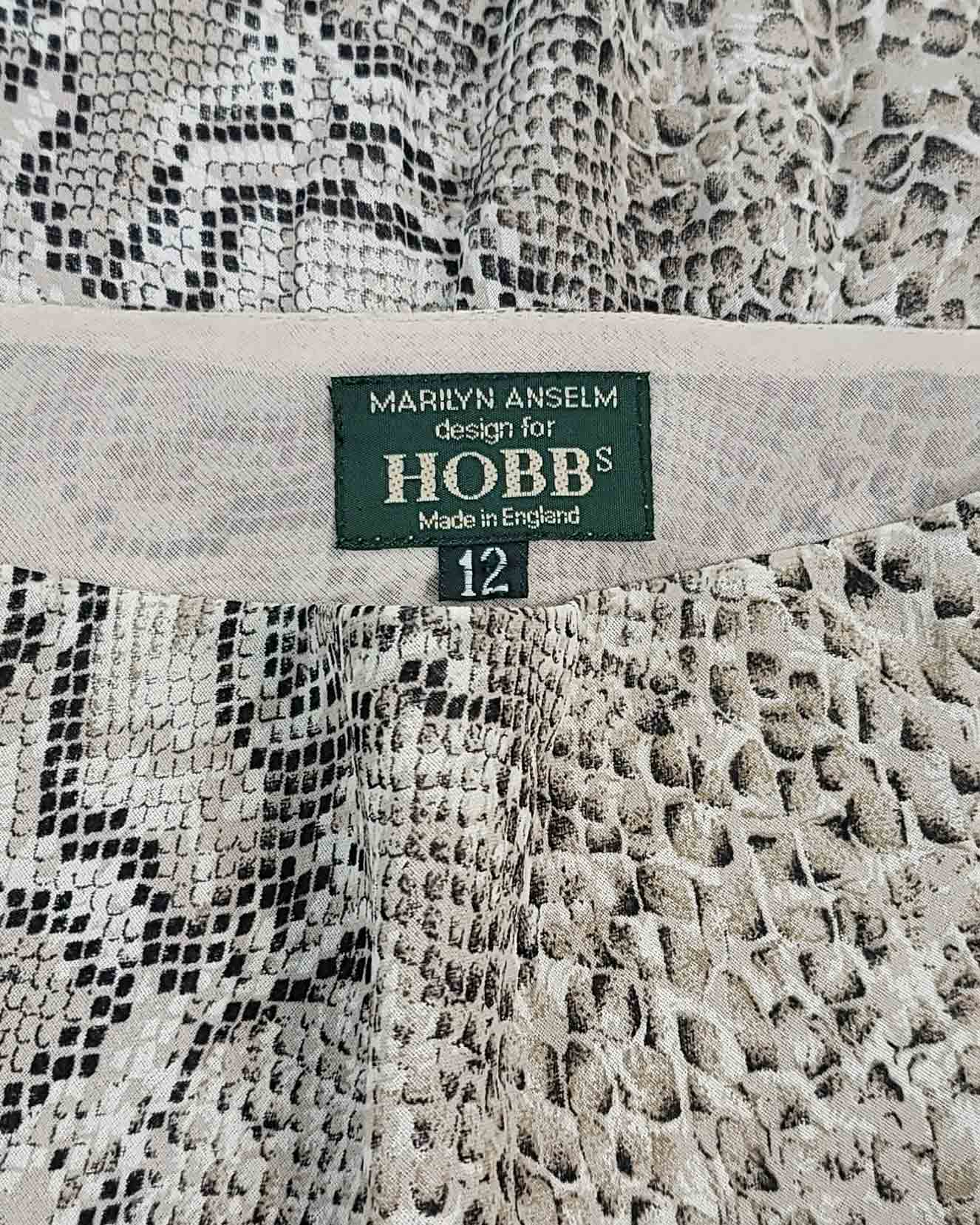 Vintage Marilyn Anselm for Hobbs Skirt Snake Print UK 10