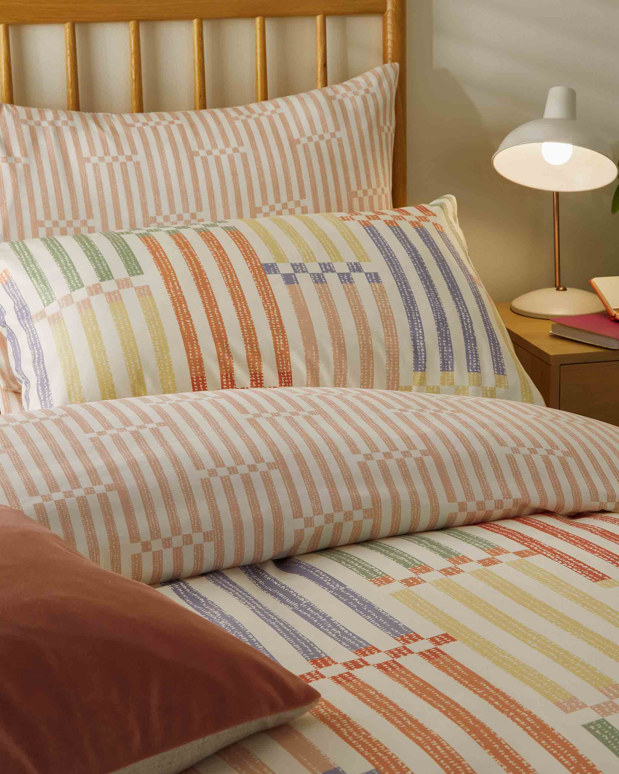 Madison Stripe Duvet Set Single Double King Apricot