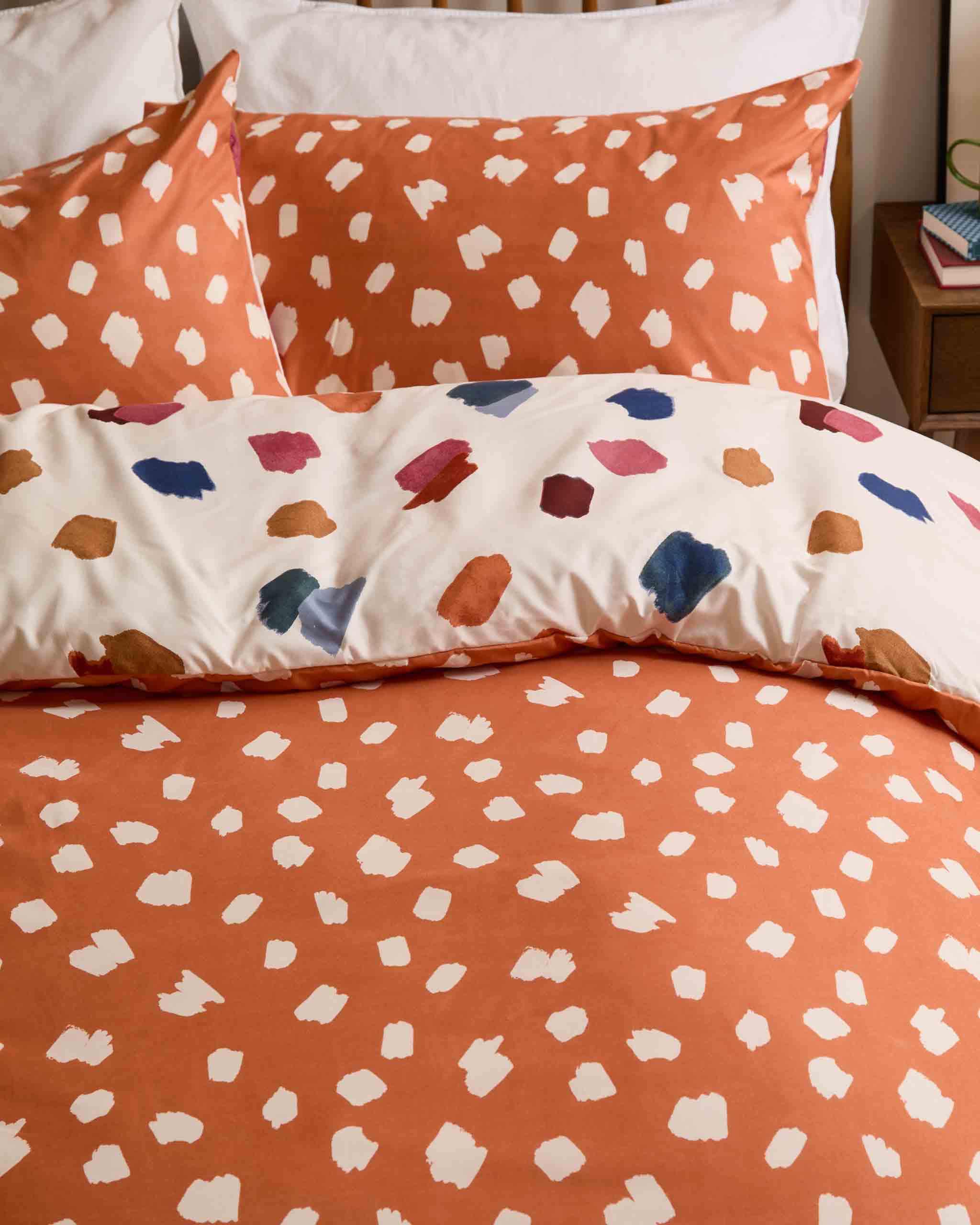 Astrid Polka Dot Duvet Set Single Double King Orange